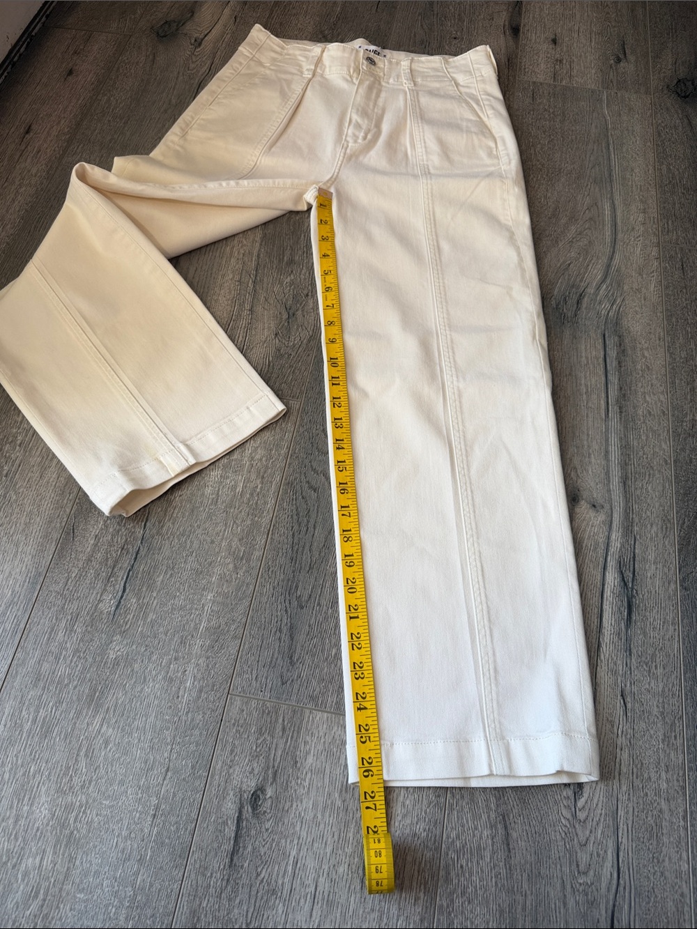 PAIGE High-Rise Wide Leg Jeans in Off-White/Cream - Picture 8 of 11